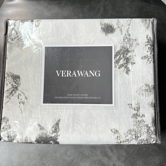 Vera Wang Bedding Vera Wang Charcoal Vines Beige Floral Duvet Cover